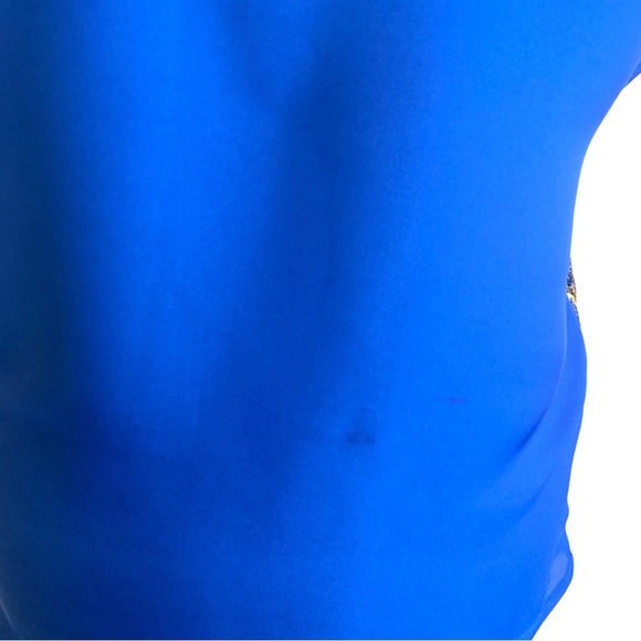 Tracy Reese Blue sequin Design Blouse Size Small - Picture 9 of 10